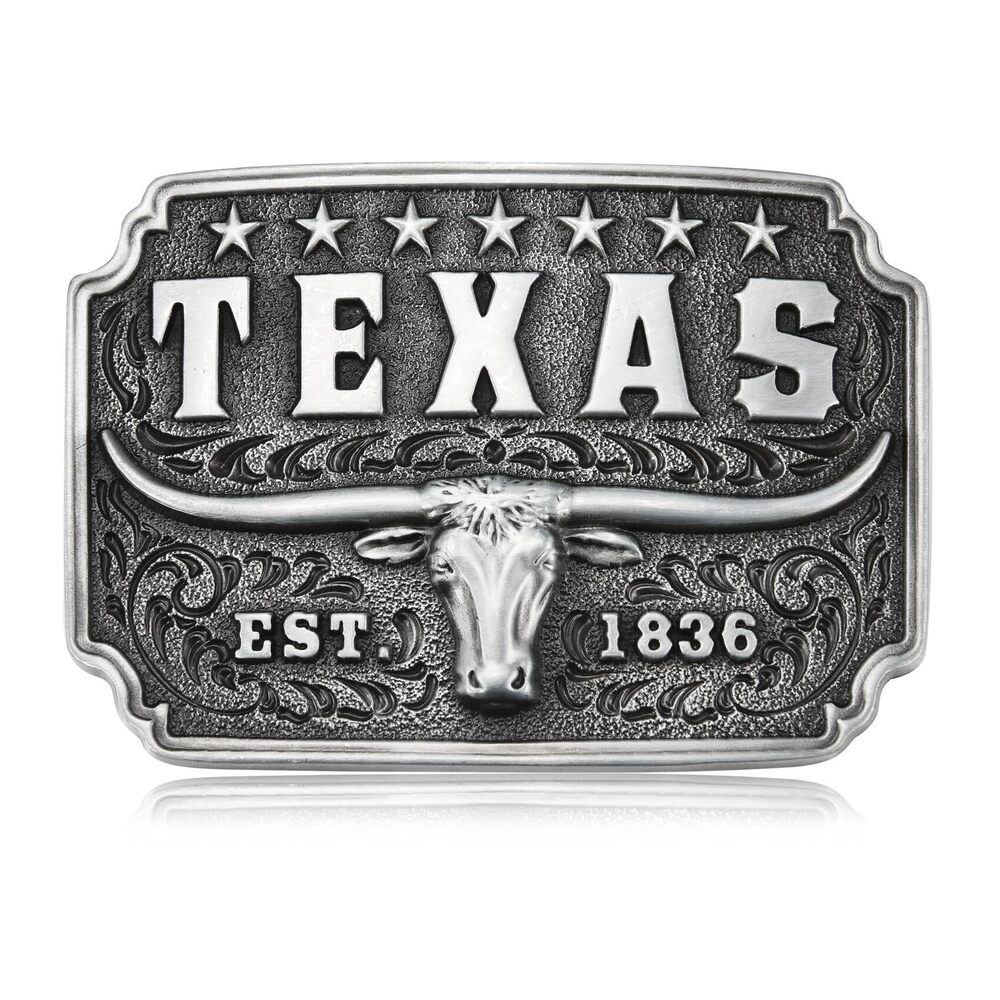 1568 Western Belt Buckle , Cowboy Antique Texas Longhornn Bull Belt Buckles